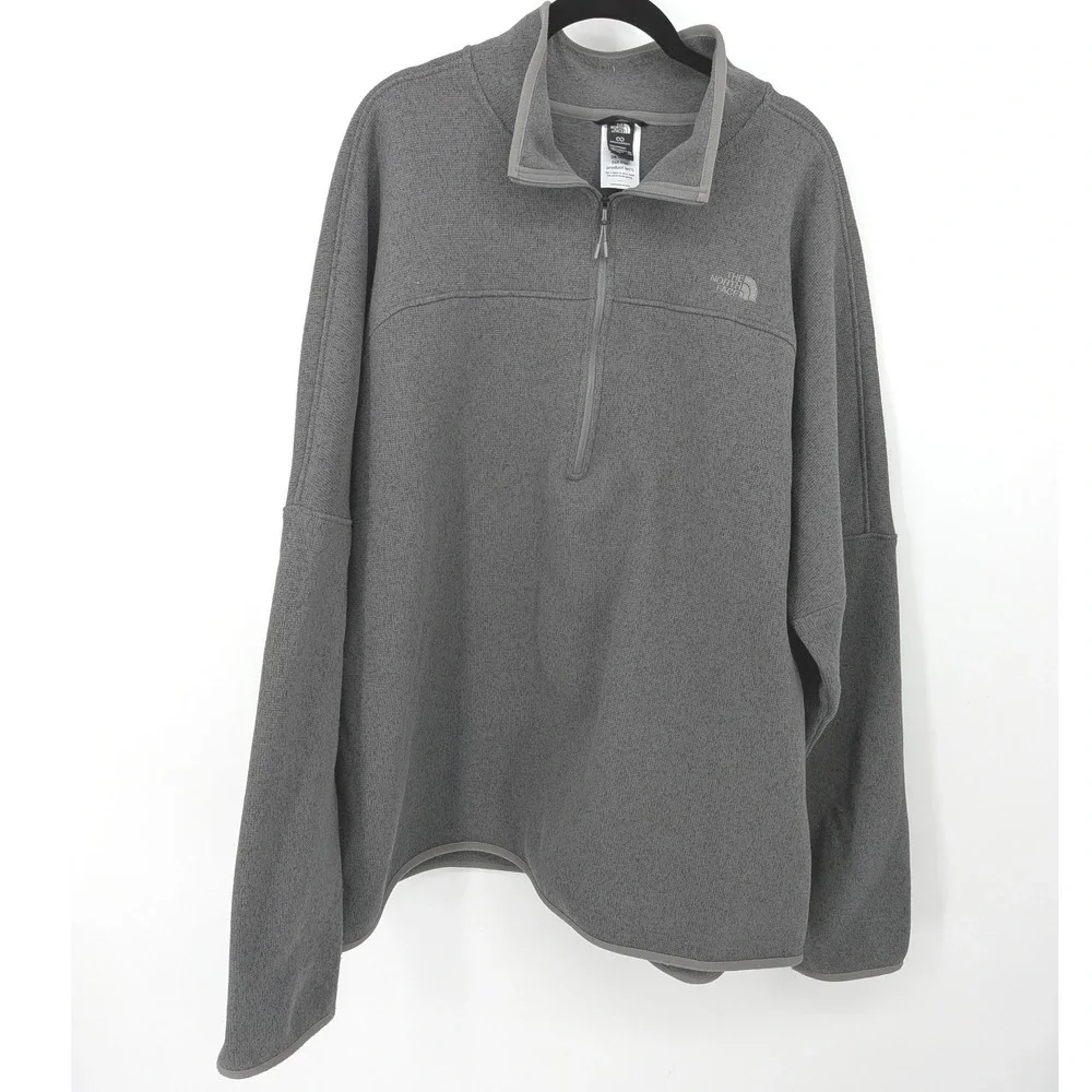 North‎ Face Quarter Zip Pullover Mens XXL Gray Circular Design Fleece Gorpcore